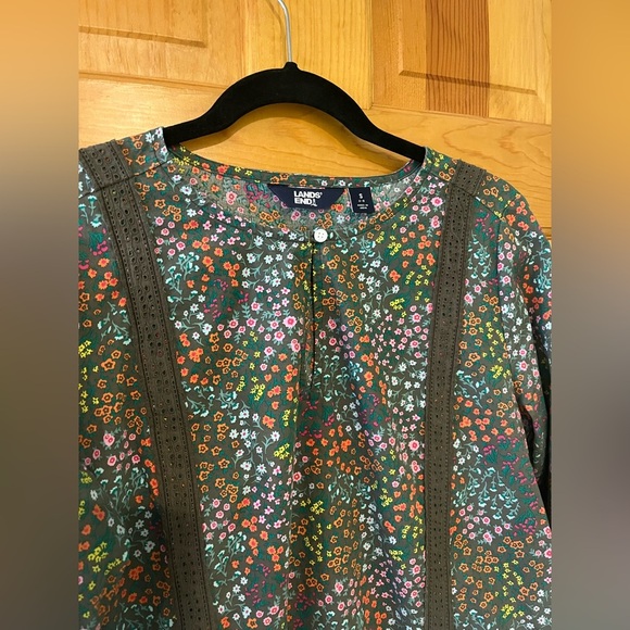 Lands’ End Women's Cotton Poplin Split Neck Dress Size Small Summer Cotton - Picture 5 of 10